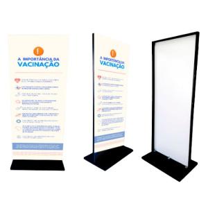 Totem Informativo em Metalon e ACM Adesivado 35x100 cm Estrutura Metalon 20x20 35x100 cm 4x4 - Frente e Verso ACM Adesivado  